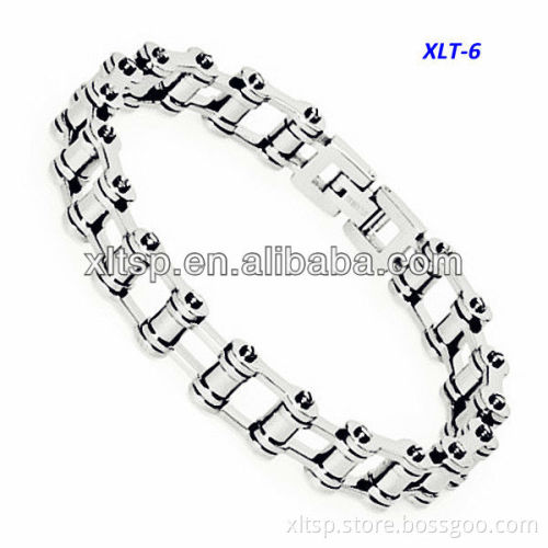 XLT-6 Stainless Steel Motorcycle Chain Link Bracelet
